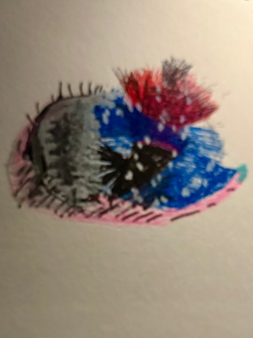 Color Burst Abstract Wall original painted art  - Blue, Pink, Red